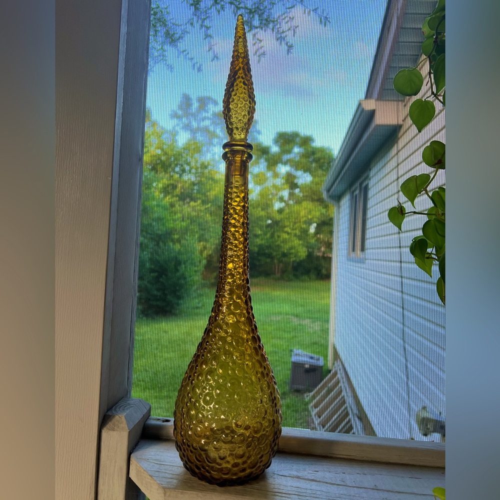 Empoli Amber Hobnail Genie Decanter